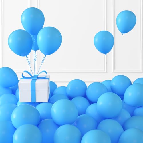 Image of KALOR Light Blue Balloons,100 Pcs 5 Inch Mini Matte Latex Balloons for Balloon Garland Arch, Birthday Decoration, Wedding Party, Baby Shower Decorations