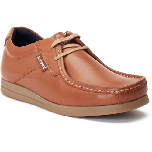 Base London Evento Dark Tan Cuero Hombres Zapatos Ajuste Estándar, marrón, 45.5 EU