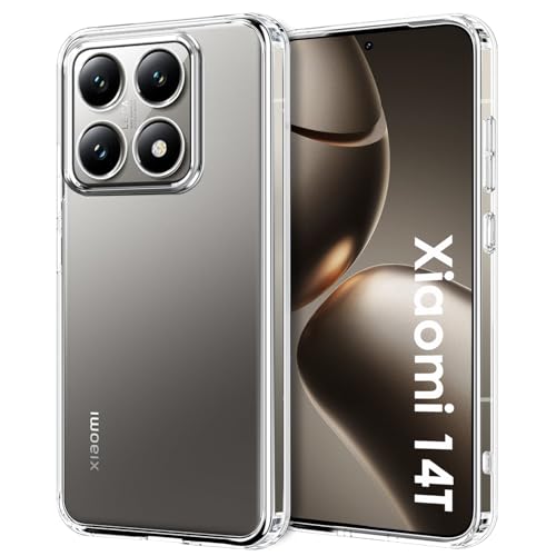 ICEDIO Ultra Clear Hülle für Xiaomi 14T 5G Militärgeprüfte stoßfeste Handyhülle vergilbungsbeständig Kratzfest weiche TPU-Rückseite schlanke Schutzhülle mit Fallschutz