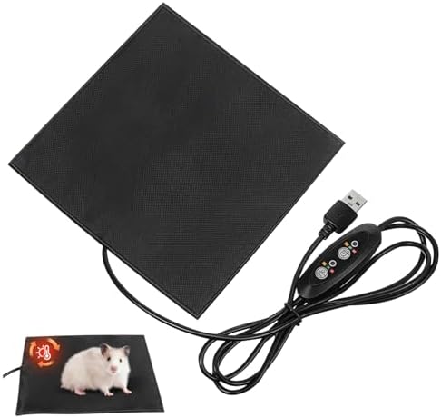 Alfombrilla Térmica USB para Mascotas con Control de Temperatura Cojín Calefactor para Hámster Conejos y Aves Manta Calentadora para Invierno Fácil de Lavar y Reutilizable