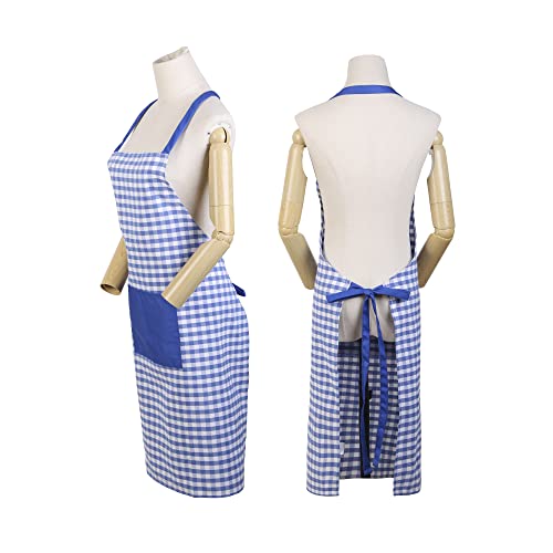 Oeleky Pack Of 4 Kitchen Apron, Cloth Fabric Cooking Apron With Pocket, Classic Check Apron Cotton For Kitchen, Home, Restaurant, Work (Multi, 4) #TOP1