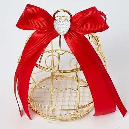 Gold Vintage Retro Bird Cage Candy Boxes Baby Shower Favor Gift Box Mini Metal for Guests Party Birthday Souvenir Material (2,30PCS)