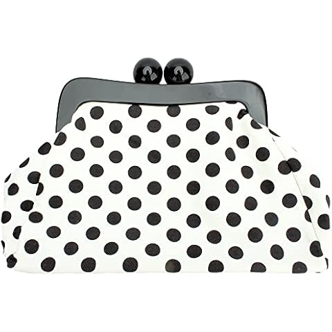 Menurra Polka Dot Evening Bag Clutch Purse for Women Wedding Party Handbag Cocktail Bag (white) Cover