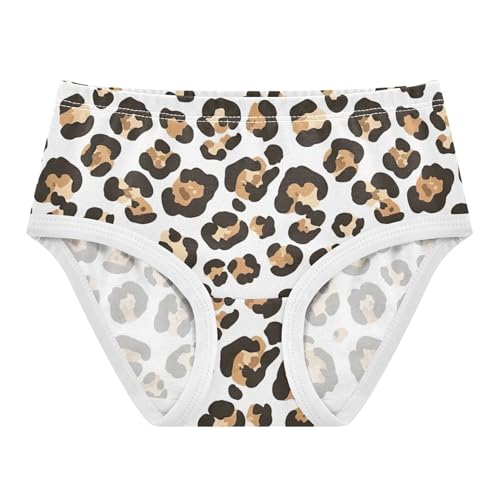 Girls Underwear Toddler 2t Cotton Panties for Girl Artistic Briefs Girls Undies Leopard Spots Brown White