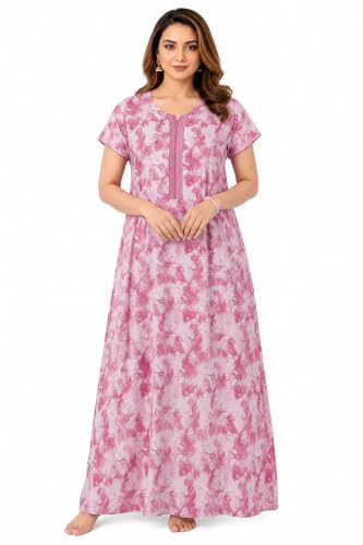 Image of Nighty| Nighty for Women Stylish| Alpine Nighty for Women| Night Gown for Women Stylish| Sleek A-Line Silhouette| Breathable Alpine Fabric|
