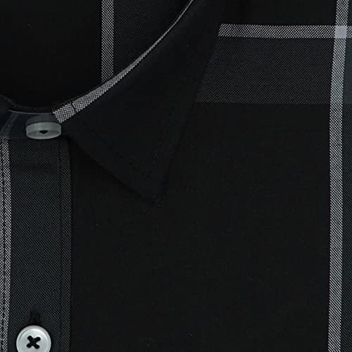 Image of GHPC 100% Cotton Checkered Half Sleeves Regular Fit Formal Shirt for Men