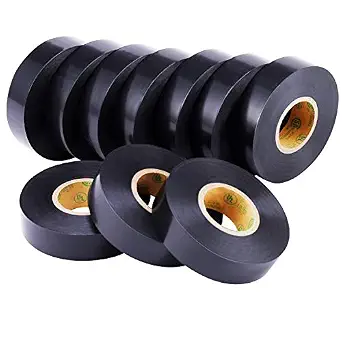 Lichamp 10-Pack Black Waterproof Electrical Tape, 3/4 in x 66 ft, Industrial Grade UL/CSA Listed