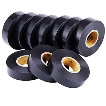 Lichamp 10-Pack Black Electrical Tape Waterproof, 3/4 in x 66ft, Industrial Grade UL/CSA Listed High Temp Electrical Tape Electric Super Vinyl