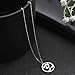 Necklace For Women- Aum Om Ohm Sanskrit Symbol Round Pendant Beaded Double Layer Chain Charm Necklace,Hinduism Yoga Sanskrit Personalized Amulet Dainty Pendant Necklace Jewelry (single chain - silver)