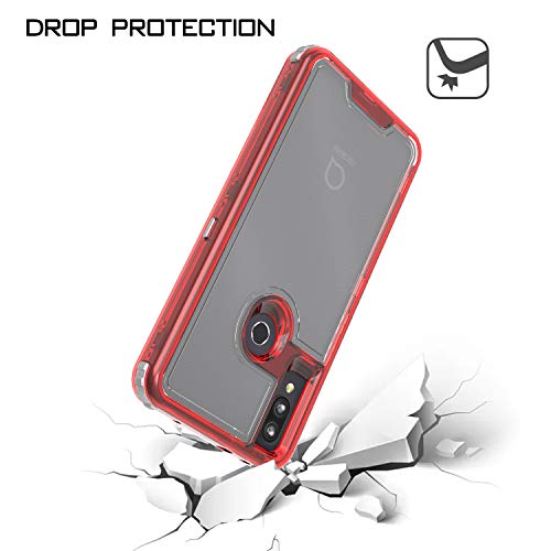 EnCASEs 3 in 1 Full Body Cell Phone Case for Alcatel 3V 2019, Heavy Duty Front & Back Hybrid Case, Shockproof Bumper Case Cover, Red
