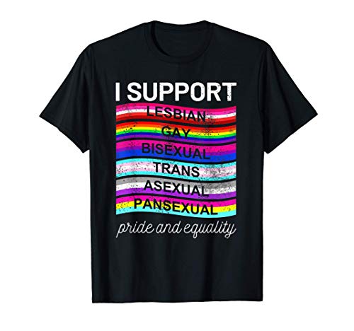 LGBTQ I support pansexual asexual trans bisexual gay lesbian T-Shirt