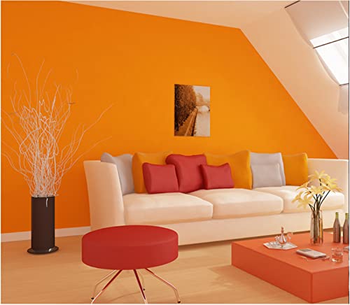 Papier peint intissé orange doux style 3D pour cocooning dans la chambre à coucher et le salon