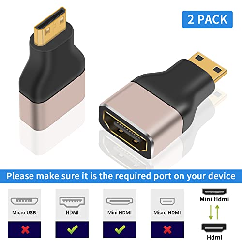 Duttek 8K Mini HDMI to HDMI Adapter (2-Pack),Mini Male HDMI to female HDMI Adapter support 8K@60Hz,4K@120Hz,1080P, 3D - Image 3
