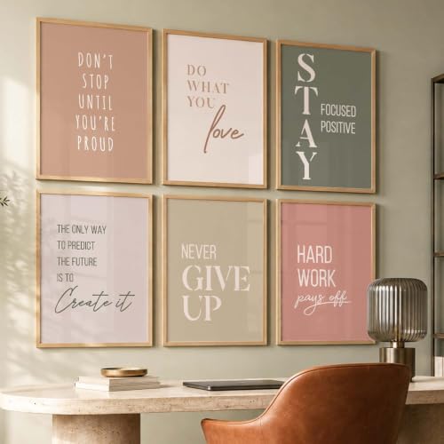 Image of kotart Motivational Quote - Painting for Living Room Bedroom Office Wall hanging frames | wall Paintings with Frame for Home Decoration Set of 6 (13x17, A) Pack of 6