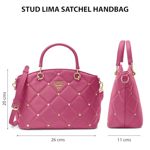 Image of Lavie Signature Women's Stud Lima Satchel Handbag | Satchel Bag for Work | Ladies purse | Stylish Shoulder Bag | Gift For Women