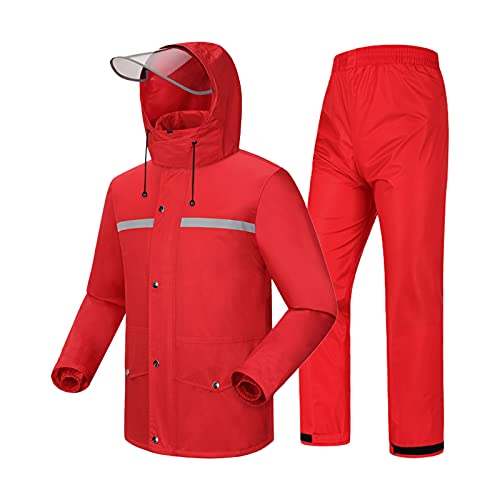 Chaqueta impermeable para hombre y mujer color rojo talla M miniatura 1