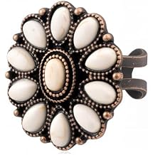 Montana West Rustic Coutures Bohemian Turquoise Cuff Ring for Women Cowgirl