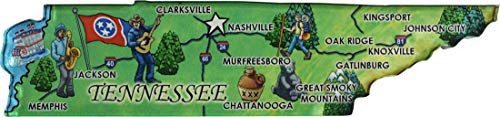 Imán decorativo de mapa estatal de Tennessee 4.5 x 1 pulg miniatura 1