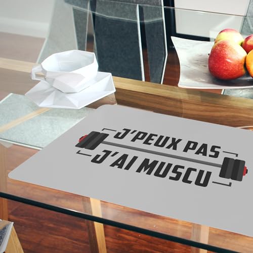 Sets de table en liège isolant et antidérapant motif musculation x4 - 6