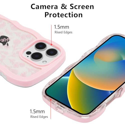 Coque silicone iPhone 16 Pro transparent design épuré vagues