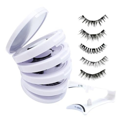 Pestañas magnéticas, 5 pares de accesorios reutilizables sin pegamento para maquillaje de ojos, pestañas postizas magnéticas, para mujeres, niñas, principiantes, esposas, novias