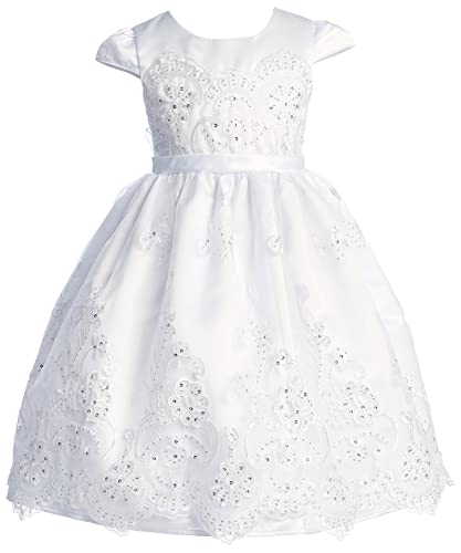 Big Girls Elegant Lace Sequin Holy First Communion Flower Girl Dress Wedding