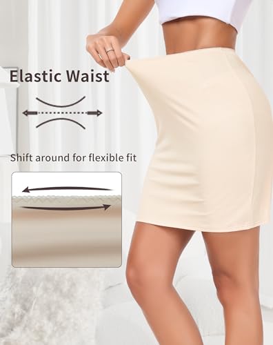 Image of Vlazom Women's Half Slip for Under Dress Short Petticoat Above Knee Under Slips for Women Under Dresses Size S-XXL