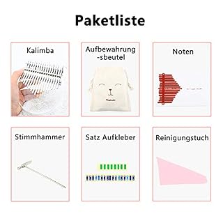 Dyna-Living Kalimba Instrument, Bula Kalimba 17 clés Transparent Acrylique Daumenklavier pour enfants adultes débutants – Image 4