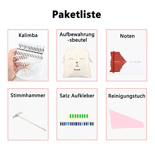 Dyna-Living Kalimba Instrument, Bula Kalimba 17 clés Transparent Acrylique Daumenklavier pour enfants adultes débutants - Les Beatles, Paul McCartney, John Lennon, RIngo Starr, George Harrison Dyna-Living Kalimba Instrument, Bula Kalimba 17 clés Transparent Acrylique Daumenklavier pour enfants adultes débutants – Image 5