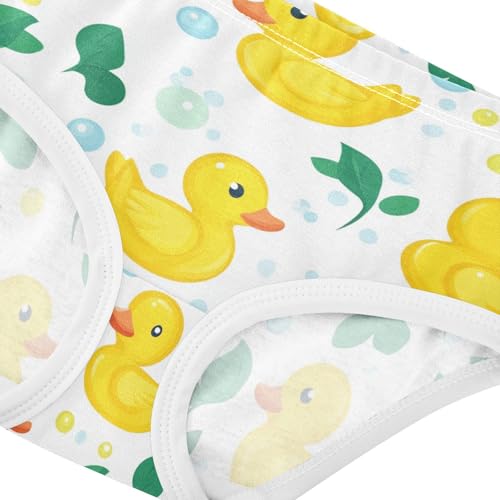 Wusikd White Yellow Ducks Girls' Underwear Cotton Leaves Girls Briefs Soft Toddler Underwear 2T4