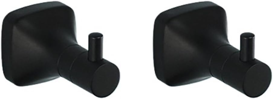 Black Bathroom Accessories Stainless Steel Wall Mounted Bath Towel Holder Robe Hook Toilet Paper Pendant(2 PCS Robe Hook)