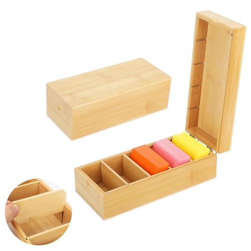 BEIMEIII A8 Aarteikarten Box Holz mit Deckel 22.2cm*9.5cm*7cm Klassische Lernkarteibox für Büro, Schulen und Heim