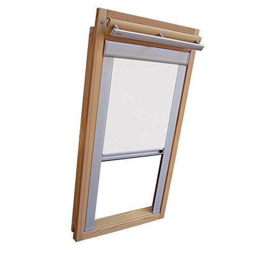 Hochwertiges Verdunkelungsrollo Rollo Thermo weiss mit Seitenschienen für Velux DKL-EP GGL,GPL,GHL,GTL 608 ALU // Verdunkelungsrollo/Verdunkelungs-Rollo/Fensterrollo