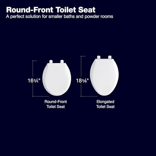 Kohler K-4775-0 Brevia Round Toilet Seat With Grip-Tight Bumpers, Quick-Attach Hardware, White ,1 Count(Pack Of 1) #TOP4