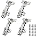 Lfish Bisagra para muebles con bisagras,Bisagras Automática sin Amortiguación Integrada Bisagra,para puerta de armario,cocina,puertas cristal,no requiere ranura fácil de instalar (4pcs)