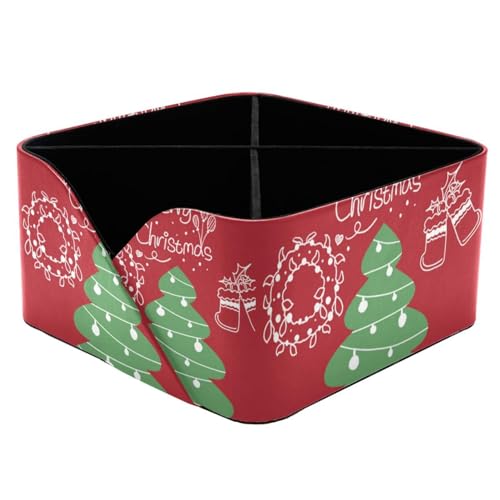 Porte-stylos sapin de Noël en bois chic à double compartiment pour bureau
