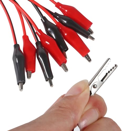 Image of UMLIFE 40PCS (10 Groups) 1M Alligator Clips Electrical, Insulated Test Leads with Alligator Clips, Stamping Double-Ended Jumper Wires for Electrical Testing