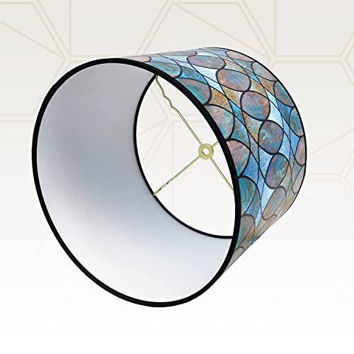 Image of Royal Designs, Inc. Trendy Decorative Handmade Drum Shade, Made in USA, 14in, HBCN-8041-14, Cool Hues