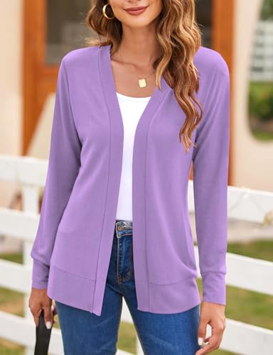 Image of Womens Casual Lightweight Long Sleeve Cardigan Flowy Soft Open Front Knit Cardigan Sweaters