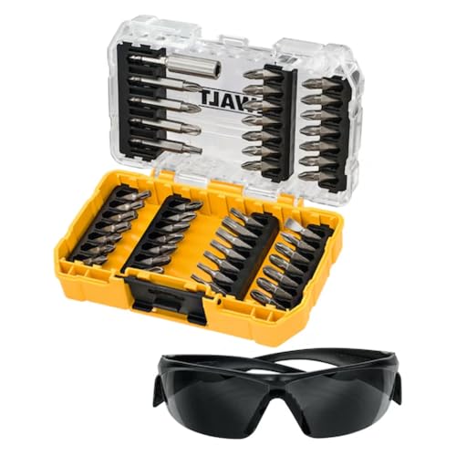 Image of DEWALT DT70703-QZ 47-Piece Screwdriver Set with Tinted Safety Glasses in Small TOUGHCASE, TSTAK Compatible