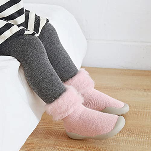 Baby Girl Shoes Size 1 Warm Stocking Girls Knit Socks Kids Rubber Soft Solid Sole Toddler Extra Wide Sneakers2