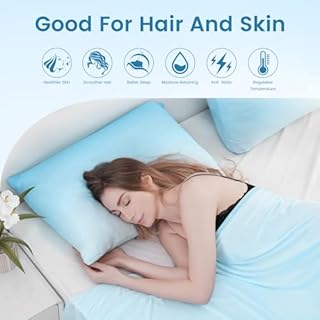 Luxear Cooling Pillow Cases, 2 Pack Standard Size Arc-Chill Q-max > 0.5 Gradient Cool Pillowcases for Hair Skin,Breathable Cooling Summer Pillow Cover for Hot Sleeper& Night Sweat- Gradient Blue