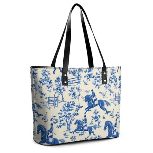 Horse Jumping Horsing Rider Women's Leather Handbag Shoulder Bag Tote Purse Bags for Shopping Travel3