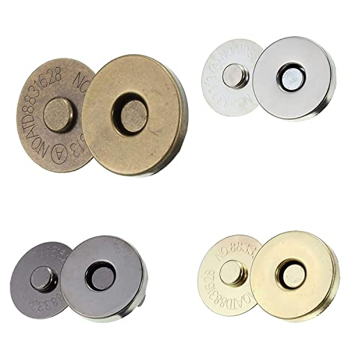 Image of DIY Crafts Pack 6 Pcs, KC Gold, Magnetic Snap Fasteners Clasps Buttons Handbag Purse Wallet Craft Bags Parts Accessories Pick Colors Pac (Pack 6 Pcs, KC Gold)