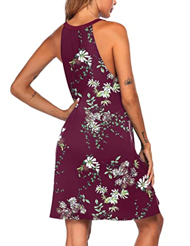 Image of Ekouaer Womens Nightgown Sleeveless Sleepwear V Neck Racerback Sleep Dress