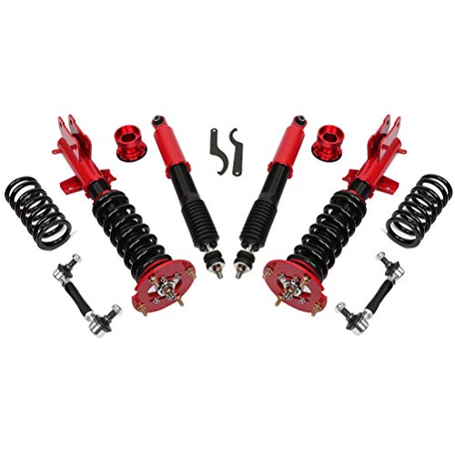 AUTOMUTO Coilover Struts Suspension Coilover Shocks Height Adjustable Fit for 2005-2014 for Ford for Mustang - Red