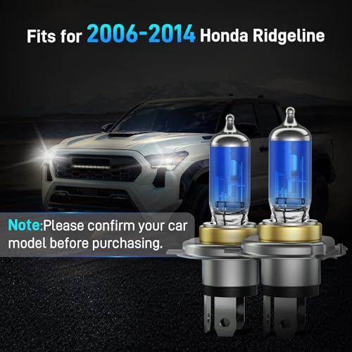 Image of XFLHEHD Fits for 2006-2014 Honda Ridgeline Halogen Headlight Bulbs Combo, Ultra Bright 5000K White High Low Beam Headlight Bulbs, Plug and Play, 2 Pack
