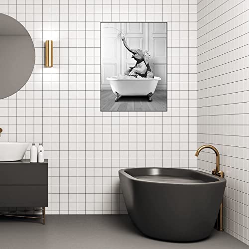 Animaux amusants dans la baignoire tableaux déco de bain 3 pièces - 5