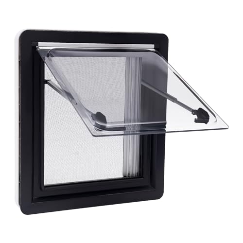 Ciounmb Fenêtre basculante pour camping-car, 450 x 500 mm, avec store intégré et moustiquaire, fenêtre latérale, fermeture éclair, fenêtre rabattable...