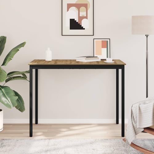 Table haute en bois et cadre en métal 140x80 cm robuste pour salle à manger - 5